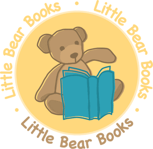 Little Bear Books logo: a bear reading an open book