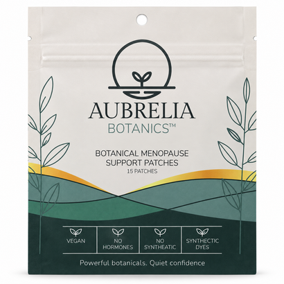 Aubrelia Menopause Comfort Patch 15-Day Supply; actual pouch photograph (one pouch shown)