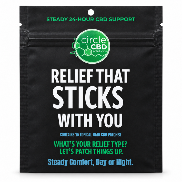 Circle CBD Relief Patch - 90-Day Supply; actual pouch photograph (one pouch shown)