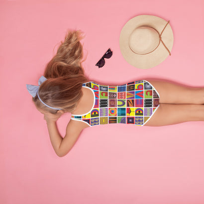 LETTERS: All-Over Print ABC Kids Swimsuit