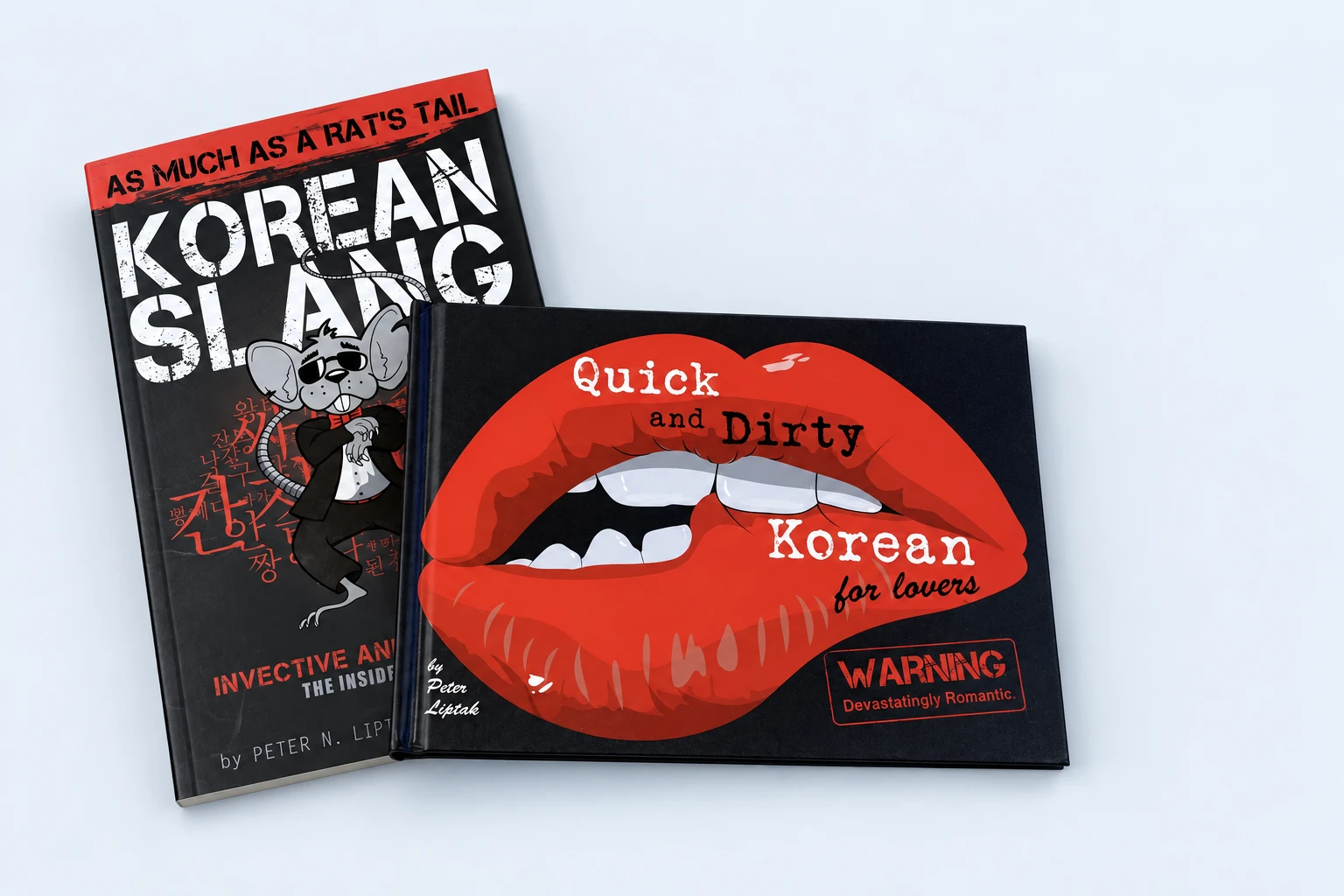 Korean Slang and Quick & Dirty Korean for Lovers on a pale studio background